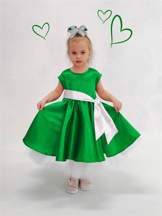 Платье для девочки 500-002 атлас и фатин 500-002